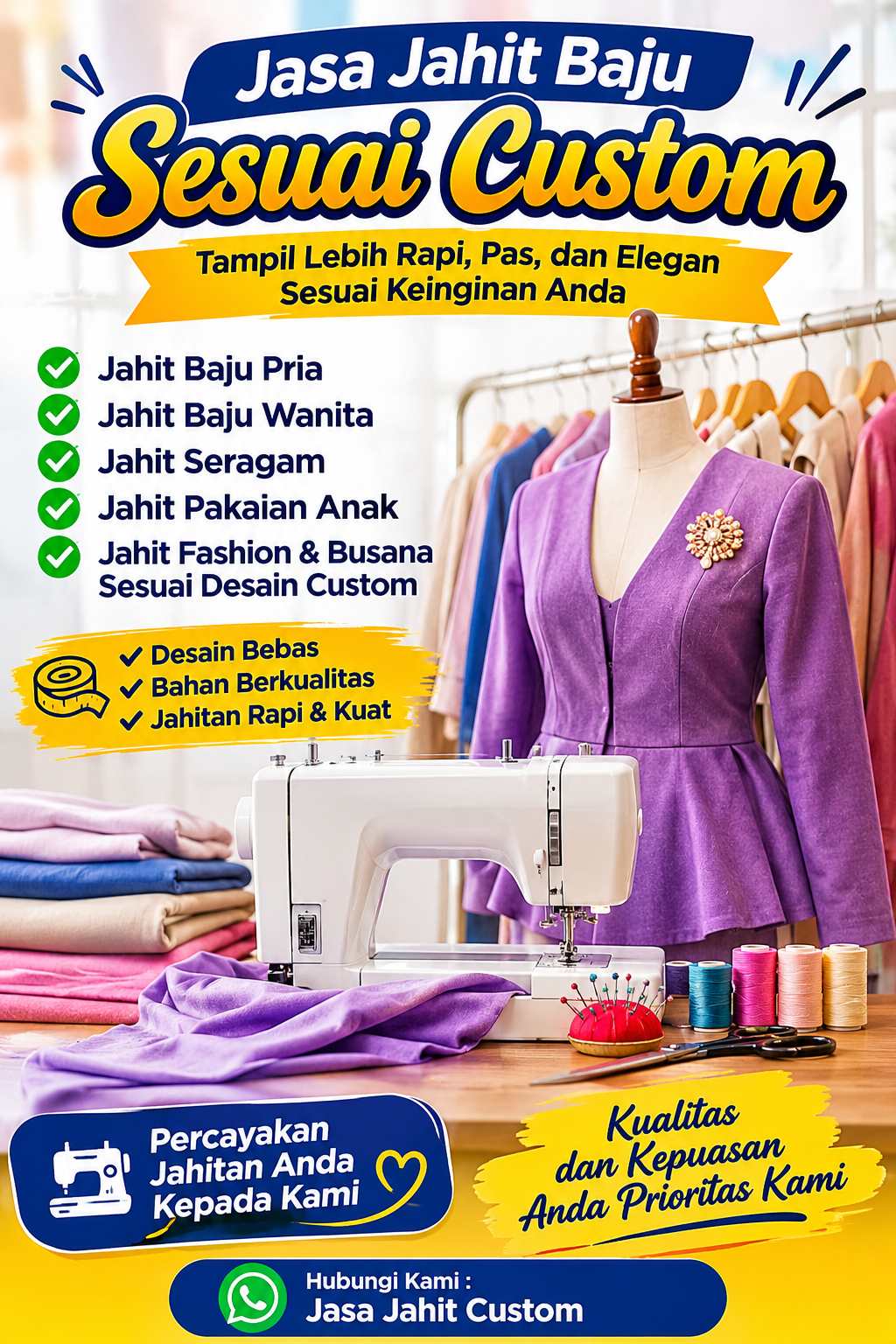 Jahit baju sesuai model 2